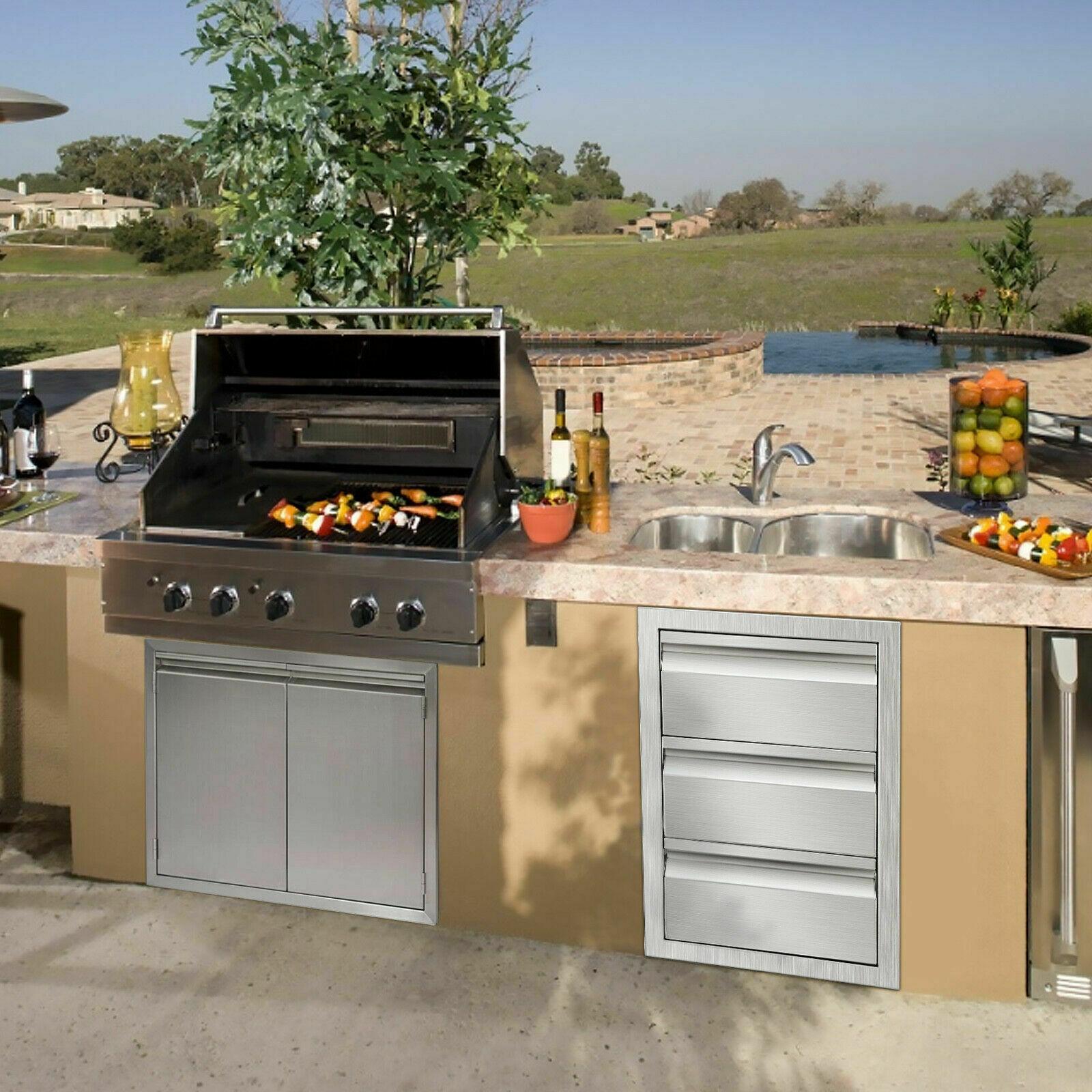 Kitchen/bbq Island  Steel Drawer Cabinet Combination StoraOutdoor