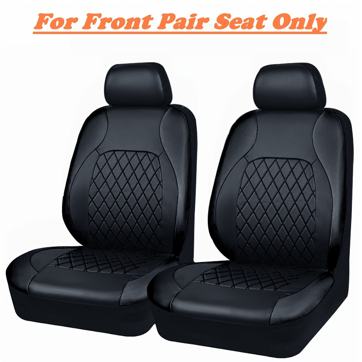 2pcs Car Front Seat Faux Leather Car Seat Covers, Car Seat Protector Covers, Removable Headrest Washable Car Seat Cover For Car, SUV, Van, Sedan