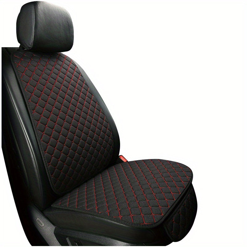 Car Seat Cover, Breathable Flax Four Seasons Car Seat Cushion Protector Pad Front Pad Fit For Most Cars Front Chair Cushion