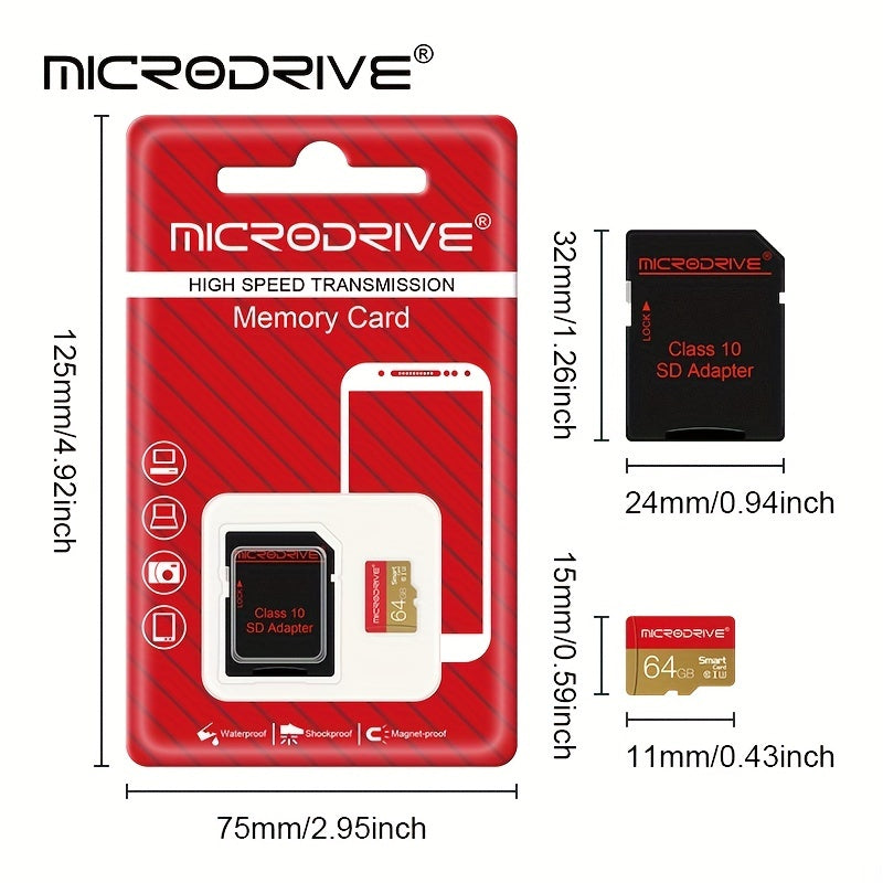 Memory Card 32GB 64GB 128GB 256GB U3 Mini SD Card Class 10 TF Flash Card Micro Tf SD Cards Memory Card For Mobile Phone PC Earphone Speaker  HD Camera PSP SD Adapter