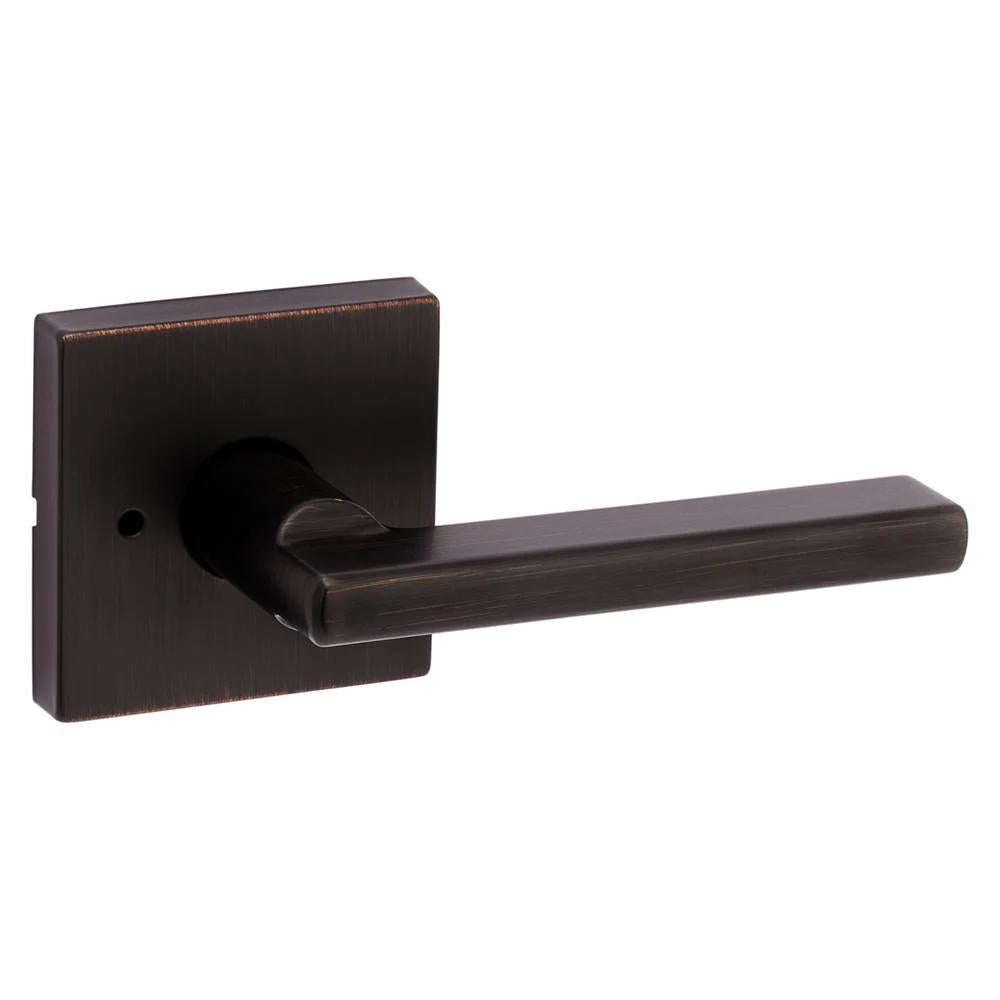 Halifax Square Venetian Bronze Privacy Bed/Bath Door Lever