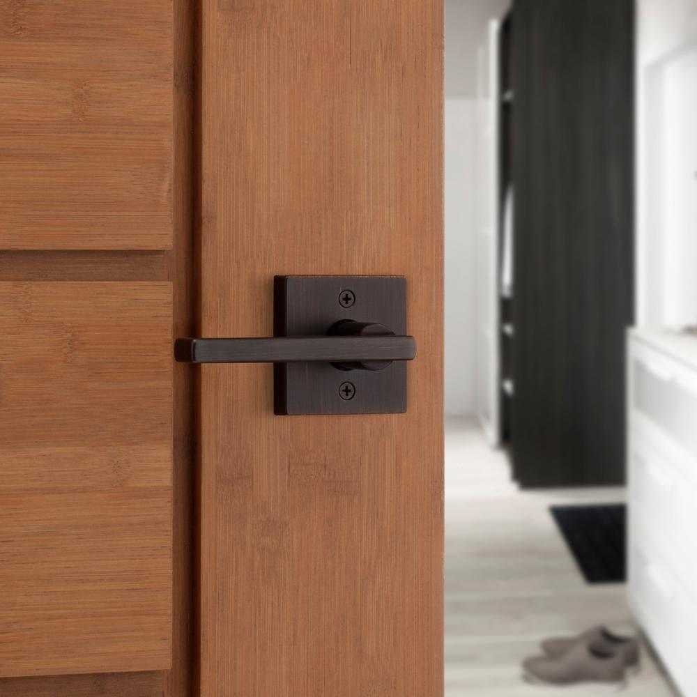 Halifax Square Venetian Bronze Privacy Bed/Bath Door Lever