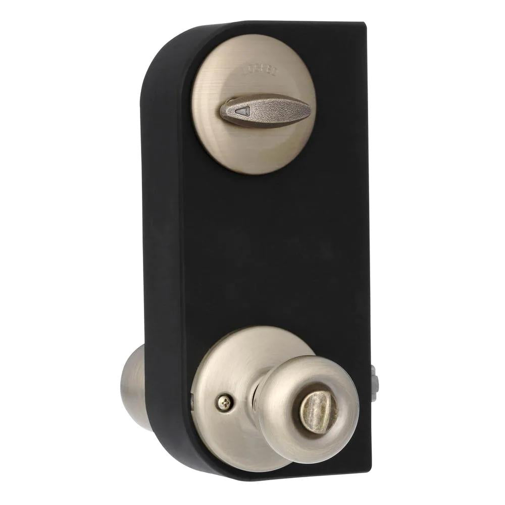 Tylo Antique Brass Exterior Entry Door Knob and Single Cylinder Deadbolt Project Pack