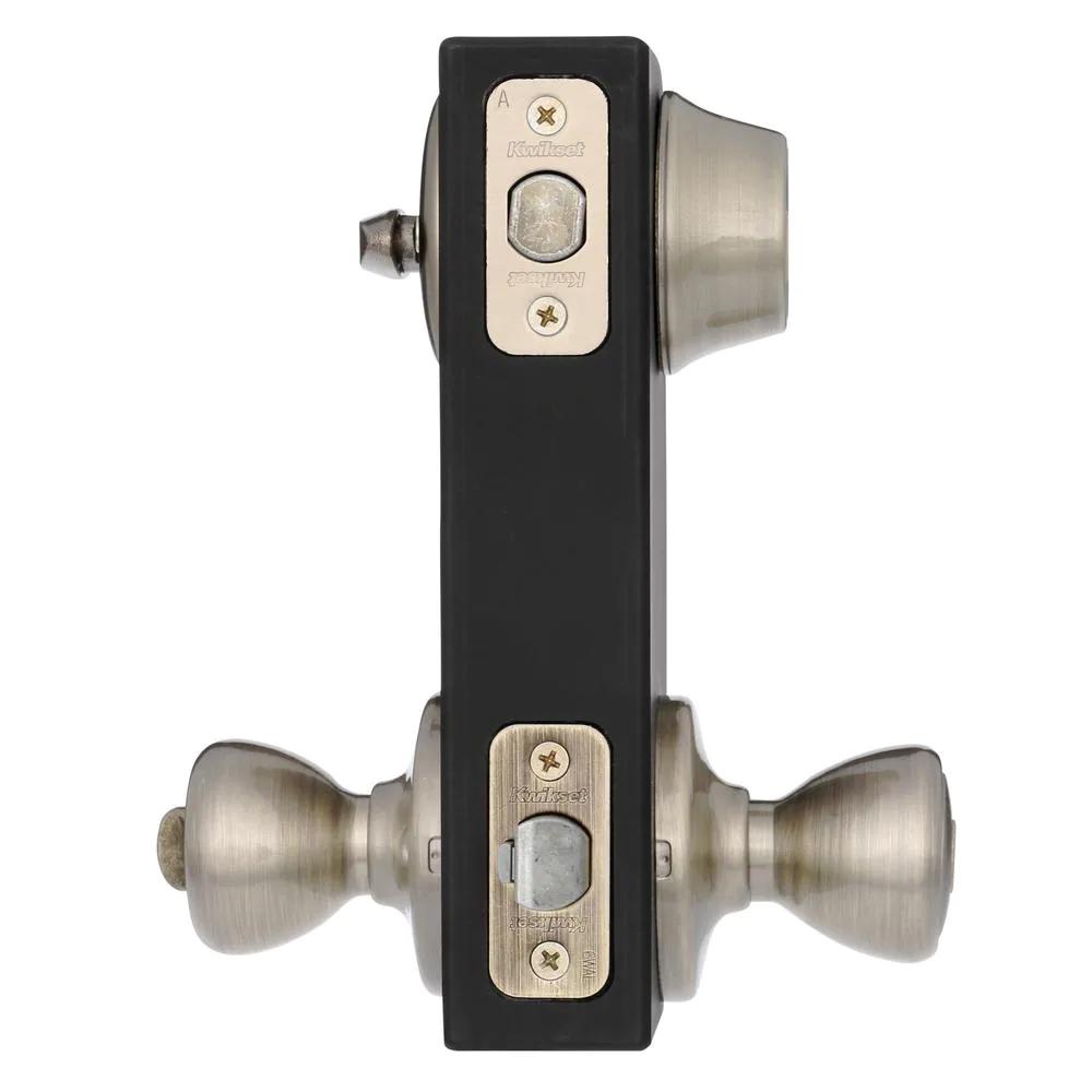 Tylo Antique Brass Exterior Entry Door Knob and Single Cylinder Deadbolt Project Pack
