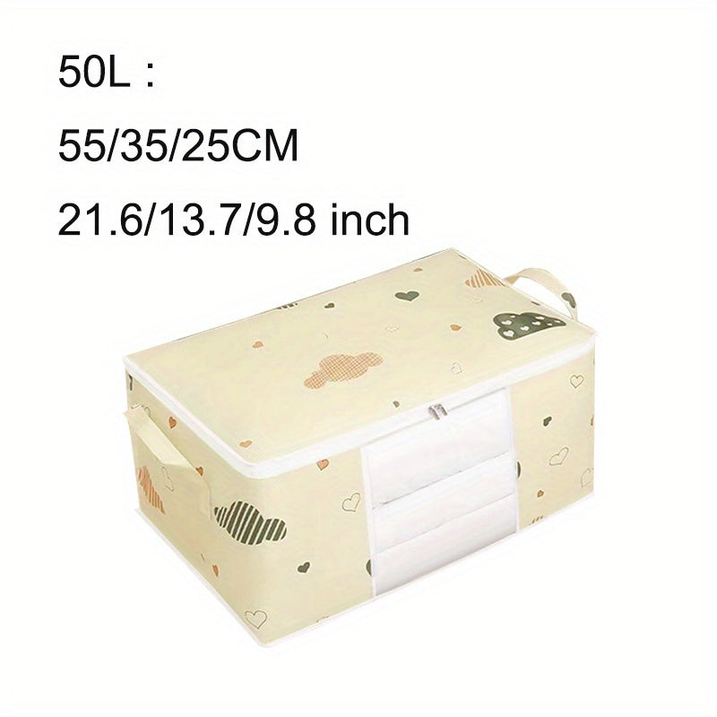LarCapacity Clothes StoraBag Organizer With Reinforced Handle, Suitable For Blankets, Bedding, Foldable With Sturdy Zipper, Clear Window Christmas, Halloween, Thanksgiving Gift