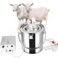 SEAAN Goat MilMachine Goat Milker Electric MilMachine with 2 Teat Cups Pulsation Vacuum Pump  Steel Bucket 7L for Goat