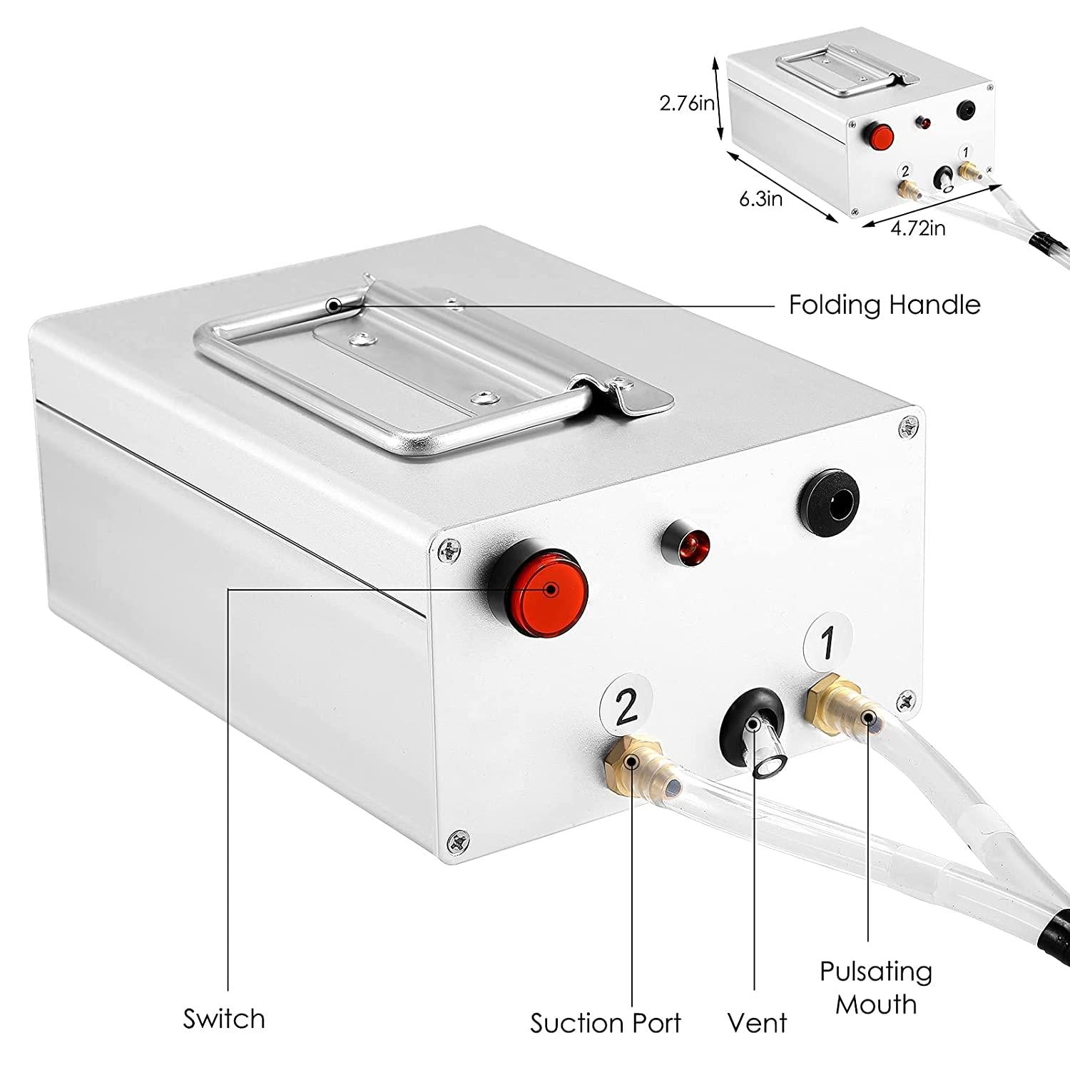 SEAAN Goat MilMachine Goat Milker Electric MilMachine with 2 Teat Cups Pulsation Vacuum Pump  Steel Bucket 7L for Goat