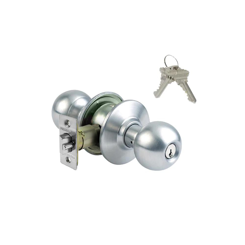 Steel Grade 3 Entry Door Knob with 12 SC1 Keys (6-Pack, Keyed Alike)