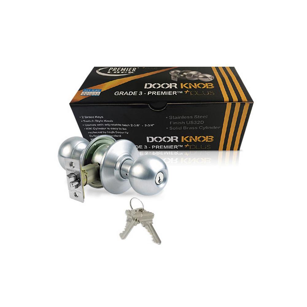 Steel Grade 3 Entry Door Knob with 12 SC1 Keys (6-Pack, Keyed Alike)