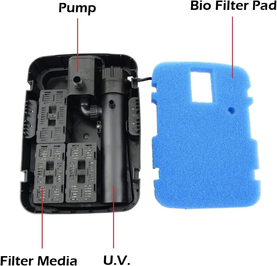 CNZALL IN ONE Pond Filter System with 13W Sterilizer 660GPH Pump Fountain Kits