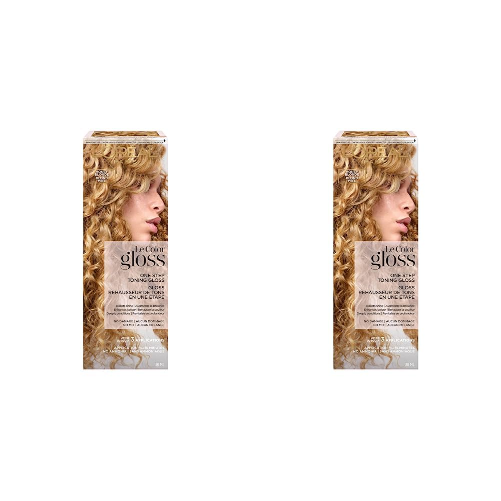 L'Oreal Paris Le Color One Step Toning Hair Gloss, Honey Blonde, 4 Ounce (Pack of 2)