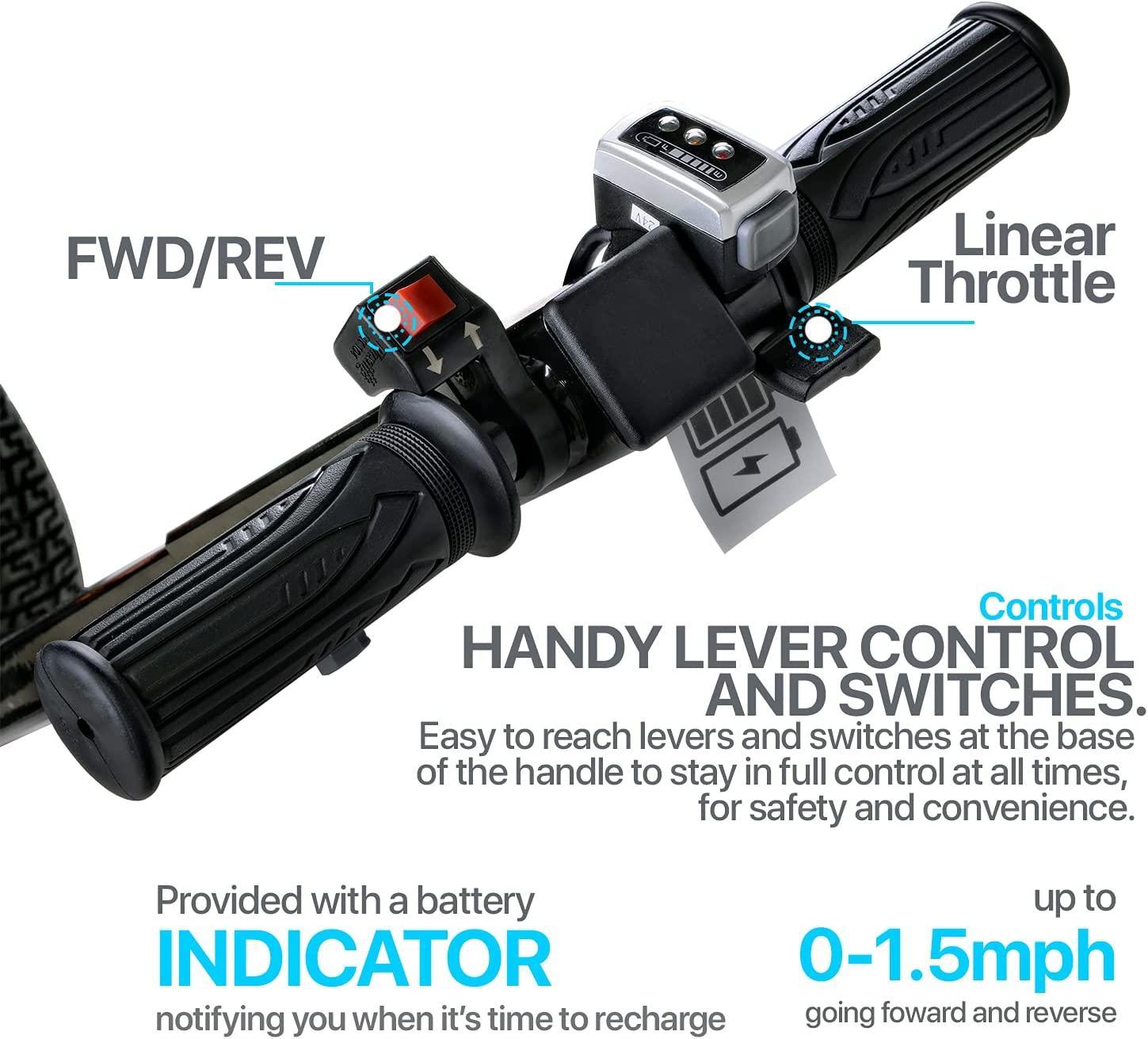 AlphaWorks Trailer Dolly Electric Power 2800LBS Max Trailer Weight, 450LBS Max Tongue Weight, DC 24V 800W 12V 7Ah Powered Heavy Duty Commercial Jack Lever 2" Ball Mount Included