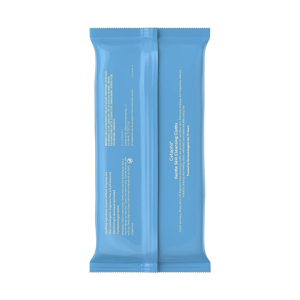 Cetaphil Face and Body Wipes, Gentle Skin Cleansing Cloths, 25 Count (Pack of 3), for Dry, Sensitive Skin, Flip Top Closure, Great for the Gym, Travel, in the Car, Hypoallergenic, Fragrance Free
