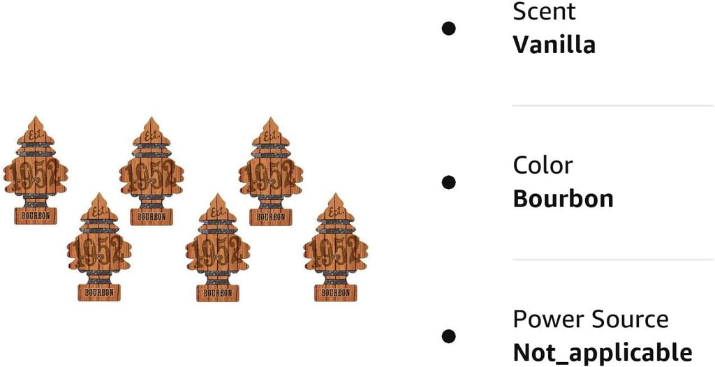 Little Trees Car Air Freshener 6-Pack (Bourbon)