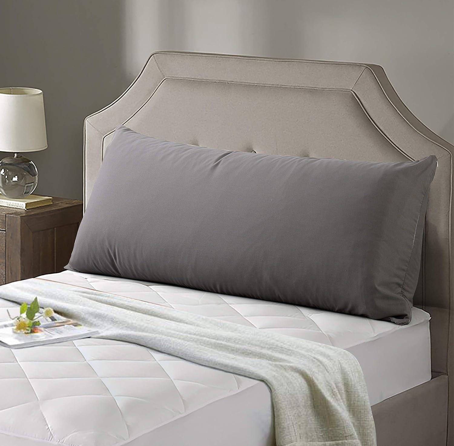 Evolive Ultra Soft Microfiber Body Pillow Cover/Pillowcases 21"x54" with Hidden Zipper Closure (21"x54" Body Pillow Cover, Charcoal Grey)