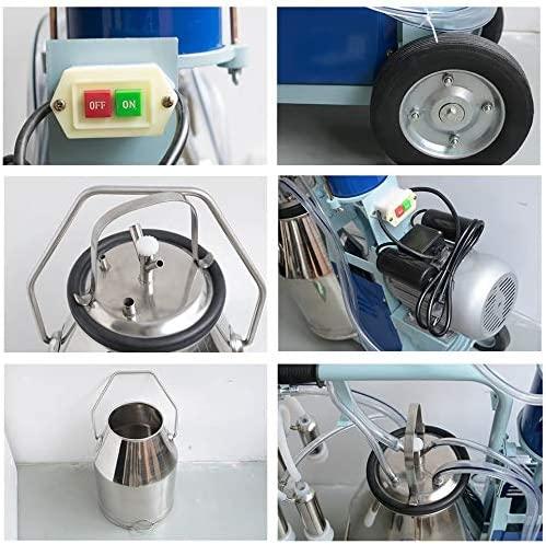 25L 550W Electric Piston Cow and Goat Milker 304  Steel with Regulator and  Steel Milk Claw 110V Farm Suction MilMachine for Cow and Goat