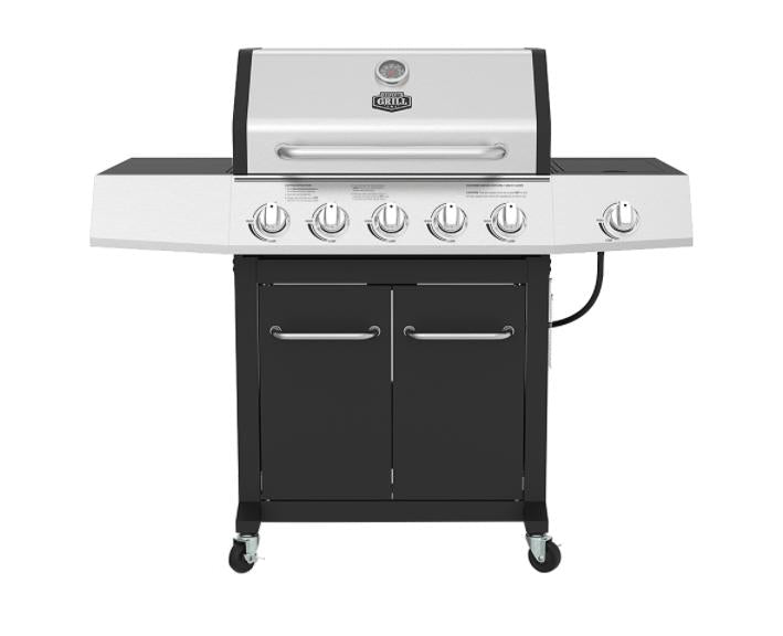 5-Burner Propane Gas Grill with Side Burner Wheels BBQ Outdoor