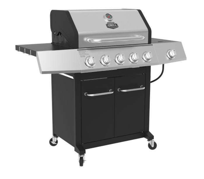5-Burner Propane Gas Grill with Side Burner Wheels BBQ Outdoor