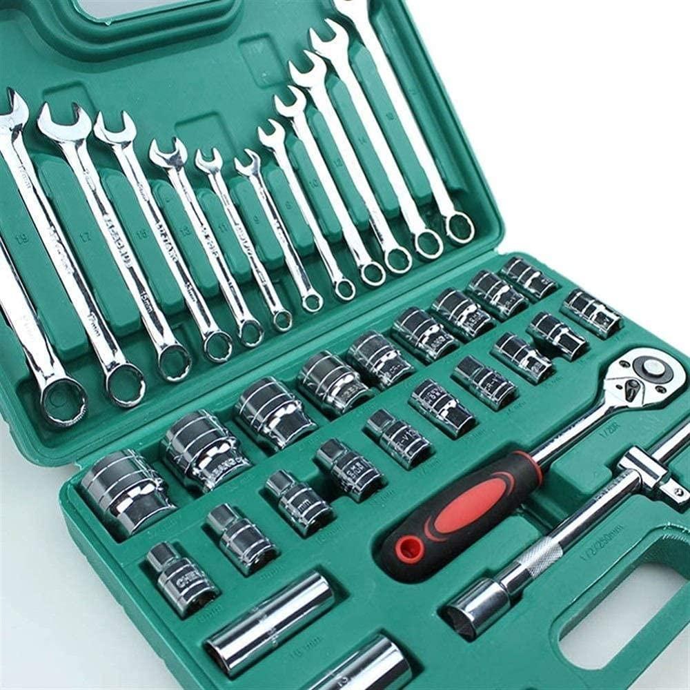 Flexibility Wrench 37pcs Car Repair Torque Wrench Tool Combination Tool Set Mechanics Hand Tool Kits Ratchet Socket Spanner Repair Tools Safety
