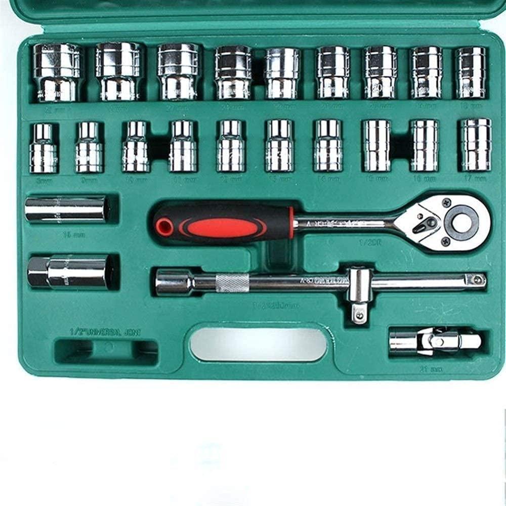 Flexibility Wrench 37pcs Car Repair Torque Wrench Tool Combination Tool Set Mechanics Hand Tool Kits Ratchet Socket Spanner Repair Tools Safety
