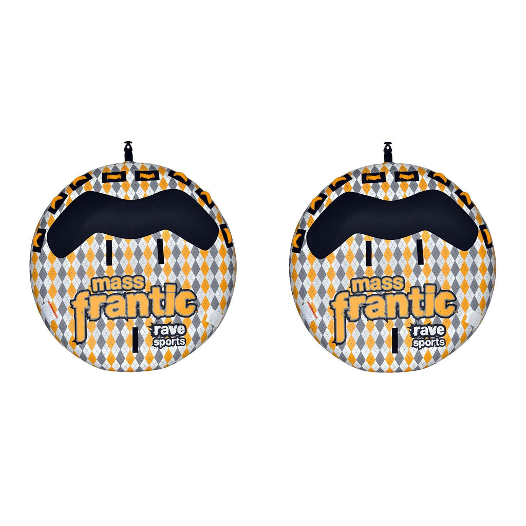 Rave Sports Mass Frantic 4 Rider Inflatable Float Towable Boat Tube (2 Pack)