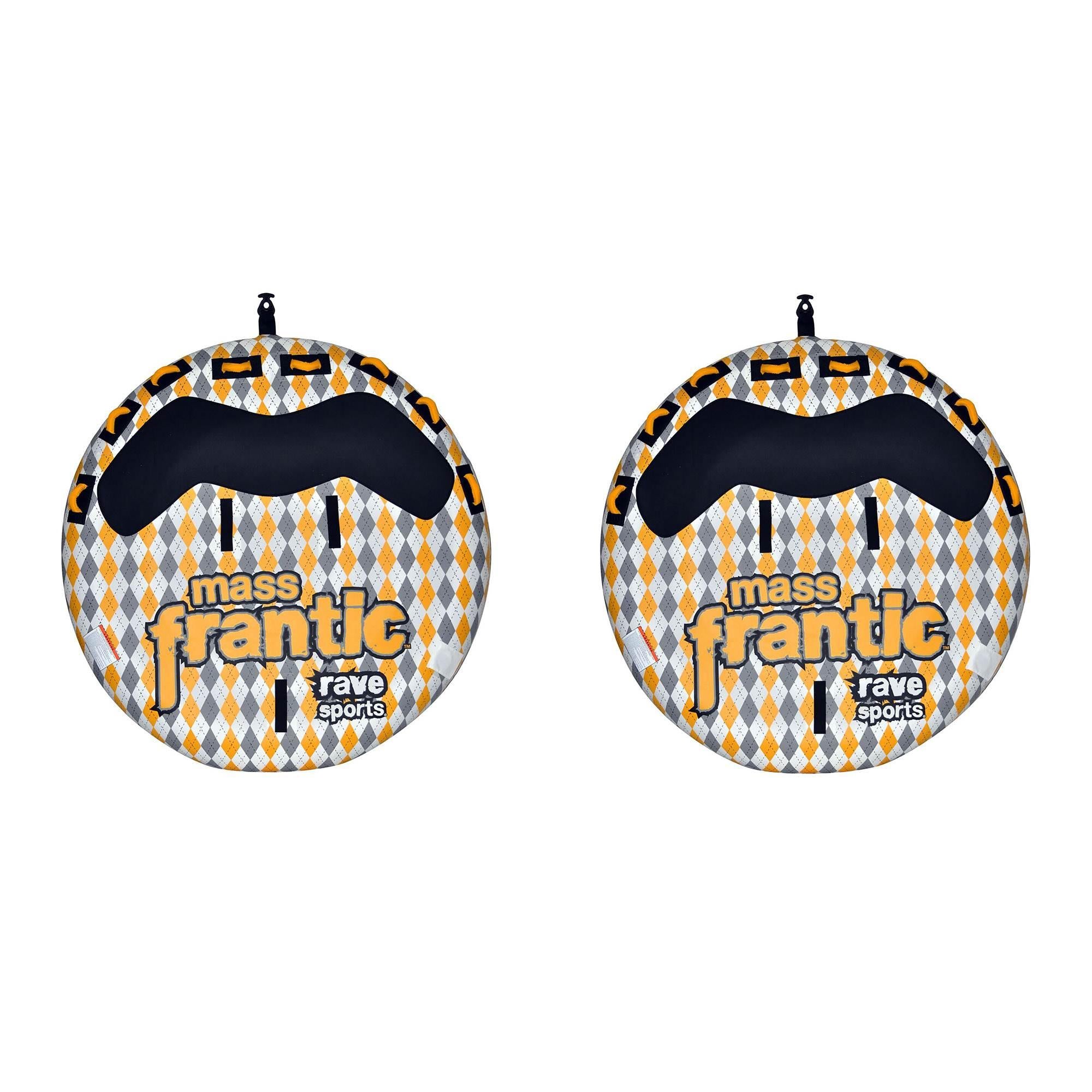 Rave Sports Mass Frantic 4 Rider Inflatable Float Towable Boat Tube (2 Pack)