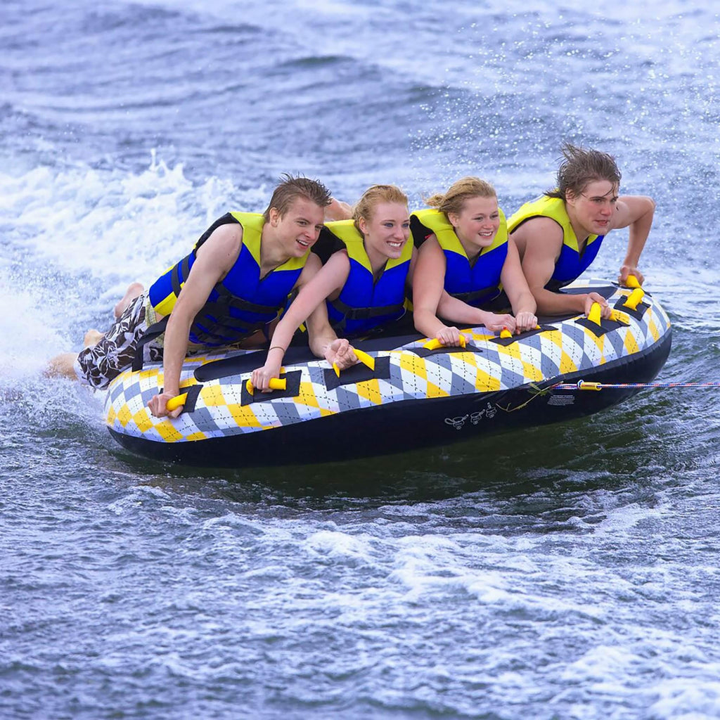 Rave Sports Mass Frantic 4 Rider Inflatable Float Towable Boat Tube (2 Pack)