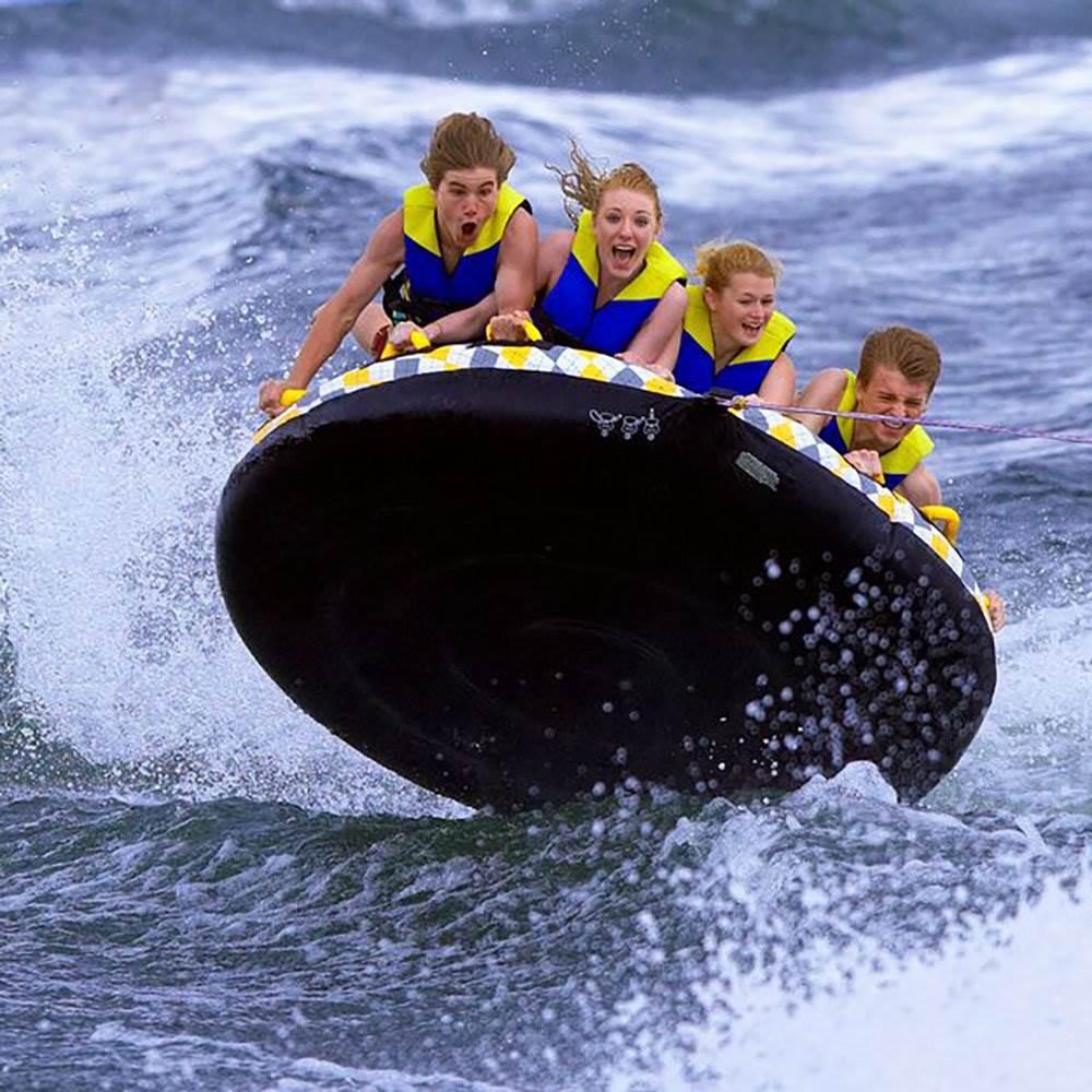 Rave Sports Mass Frantic 4 Rider Inflatable Float Towable Boat Tube (2 Pack)