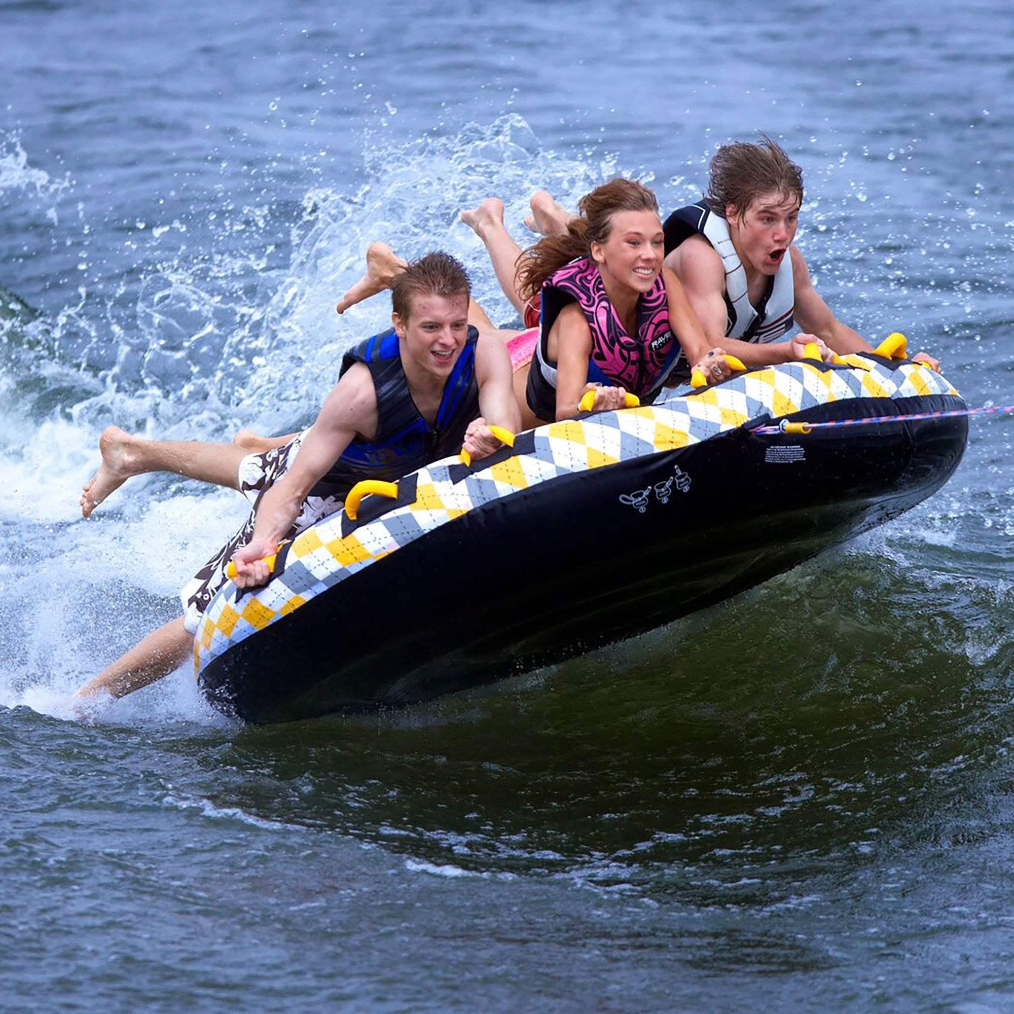 Rave Sports Mass Frantic 4 Rider Inflatable Float Towable Boat Tube (2 Pack)