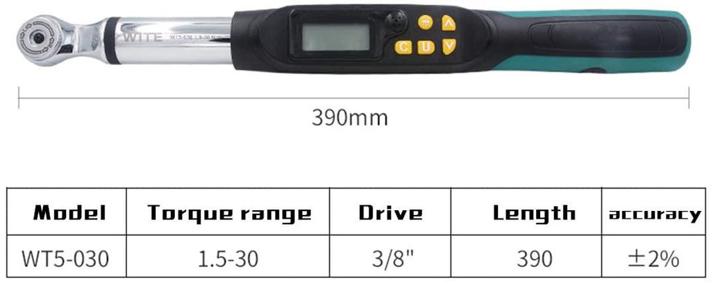 Digital Torque Wrench 1/2, 3/8, 1/4 Inch Drive 4 Units &amp; 2 Modes, Industrial Grade High Precision Torque Wrench