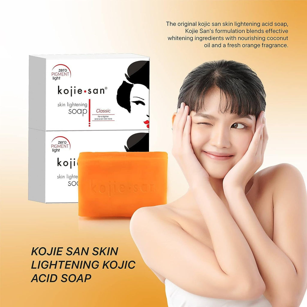 Kojie San Skin Lightening Authentic Kojic Acid Soap Even and Lighten Skin Tone - 1 x 65g Bar