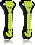 SINSEN Car Safety Hammer, Window Glass Hammer Breaker and Seatbelt Cutter, Emergency Automotive Escape Tool, 2-in-1 for Family Rescue, Glow in Dark, Set of 2 (S-02)
