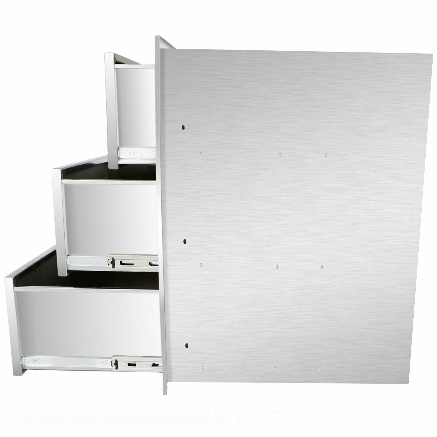 Outdoor Kitchen Island StoraDrawer 16x29x22 Inch BBQ  Triple Drawer
