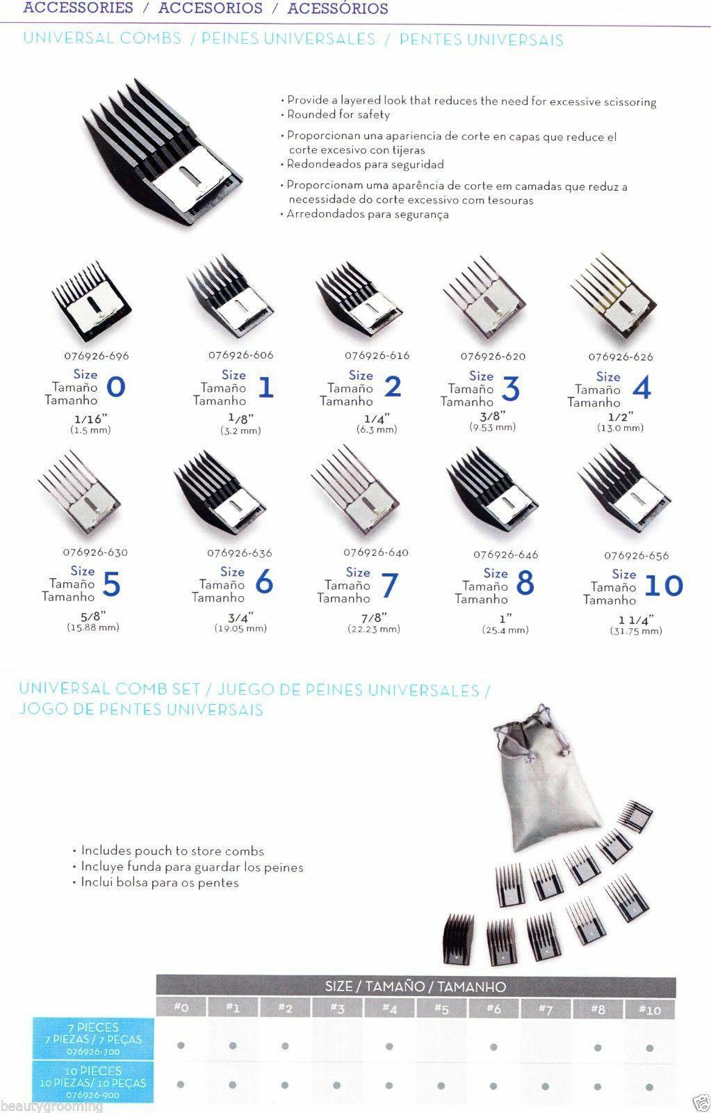 OSTER CLASSIC 76 Professional Hair Clipper 76076-010 -PLUS Universal 10 Comb Set