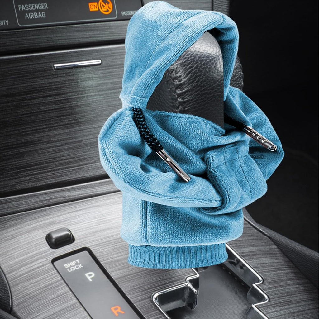 ZHSMS Gear Shift Cover, Universal Shift Knob Cover, Funny Sweater Hoodie for Gearshift, 4.7 Inch Car Shifter Stick Protector Decoration(Khaki/Red/Blue)