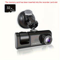 1080P 2 Cameras Dash Cam W/ IR Night Vision, Loop Recording &amp; 2" IPS Screen