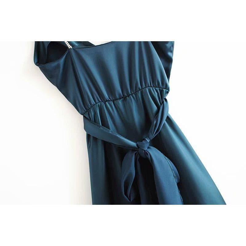 sleeveless v neck midi cocktail dress