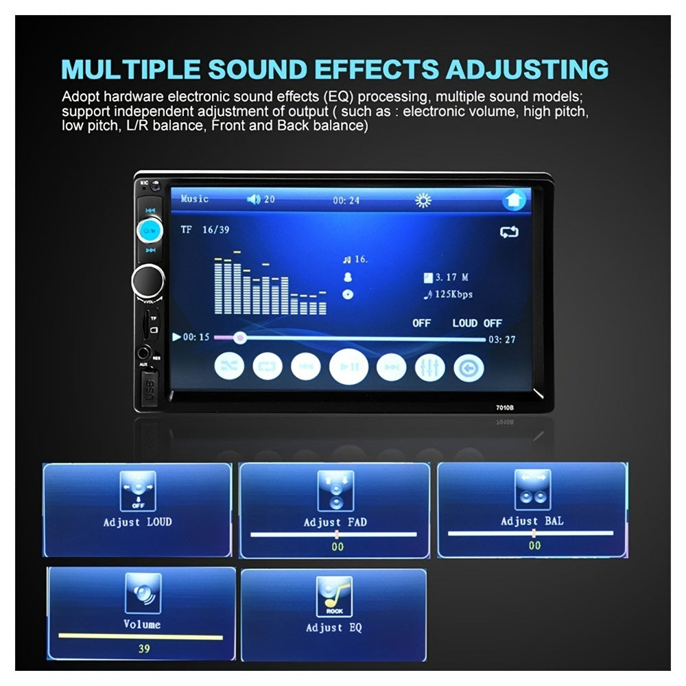 2 Din 7 Inch Car Stereo Touch Screen Multimedia MP5 Radio