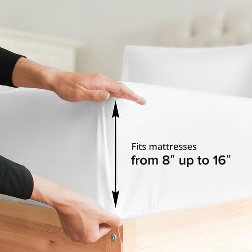 Queen Size 4 Piece Sheet Set - Comfy Breathable &amp; Cooling Sheets - Hotel Luxury Bed Sheets for Women &amp; Men - Deep Pockets, Easy-Fit, Extra Soft &amp; Wrinkle Sheets - White Oeko-Tex Bed Sheet Set