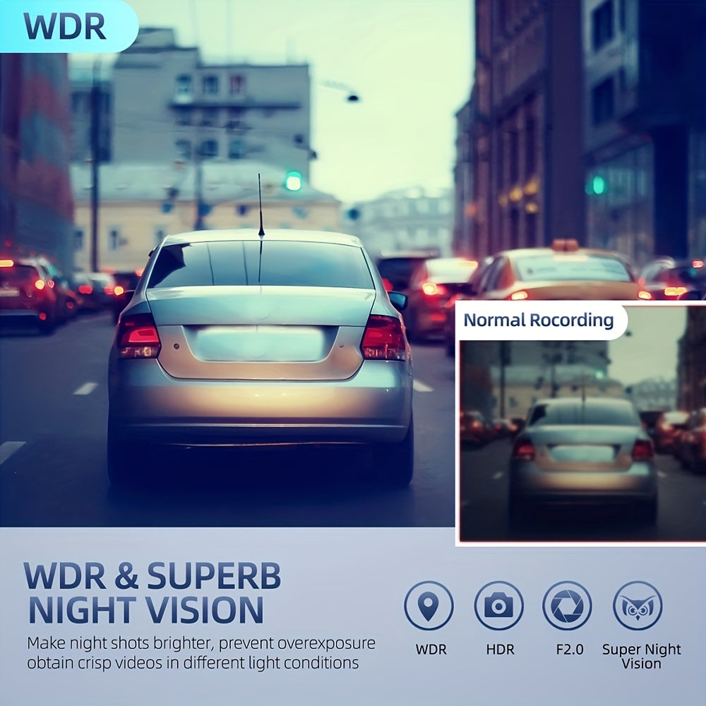 Three-record High-definition Night Vision  Driving Recorder Suction Cup Three-lens Car Front And Rear Simultaneous Video Tape Reversing Wide Angle