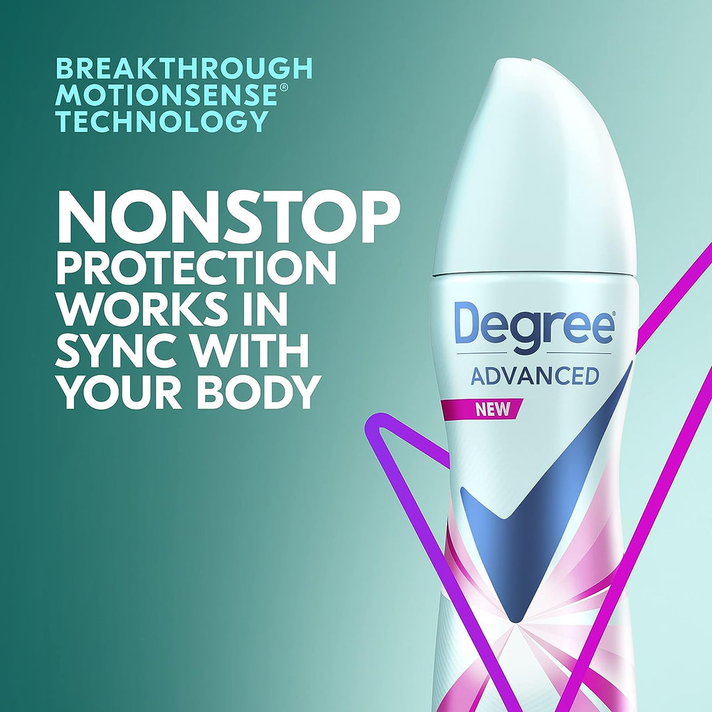 Degree Advanced Antiperspirant Deodorant Dry Spray 72-Hour Sweat and Odor Protection Sheer Powder Deodorant Spray For Women With MotionSense Technology 3.8 oz, Pack of 3