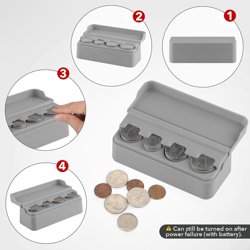 SINGARO Coin Holder for Car, Universal Car Coin Change Organizer, Car Coin Holder Compatible with Coins of Different Sizes, Car Interior Accessories, Suitable for Most Cars, Trucks(Gray，2 Pack)