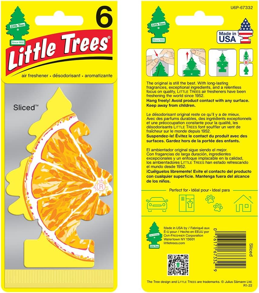 LITTLE TREES Air Fresheners Car Air Freshener. Hanging Tree Provides Long Lasting Scent for Auto or Home. Sliced, 24 Air Fresheners
