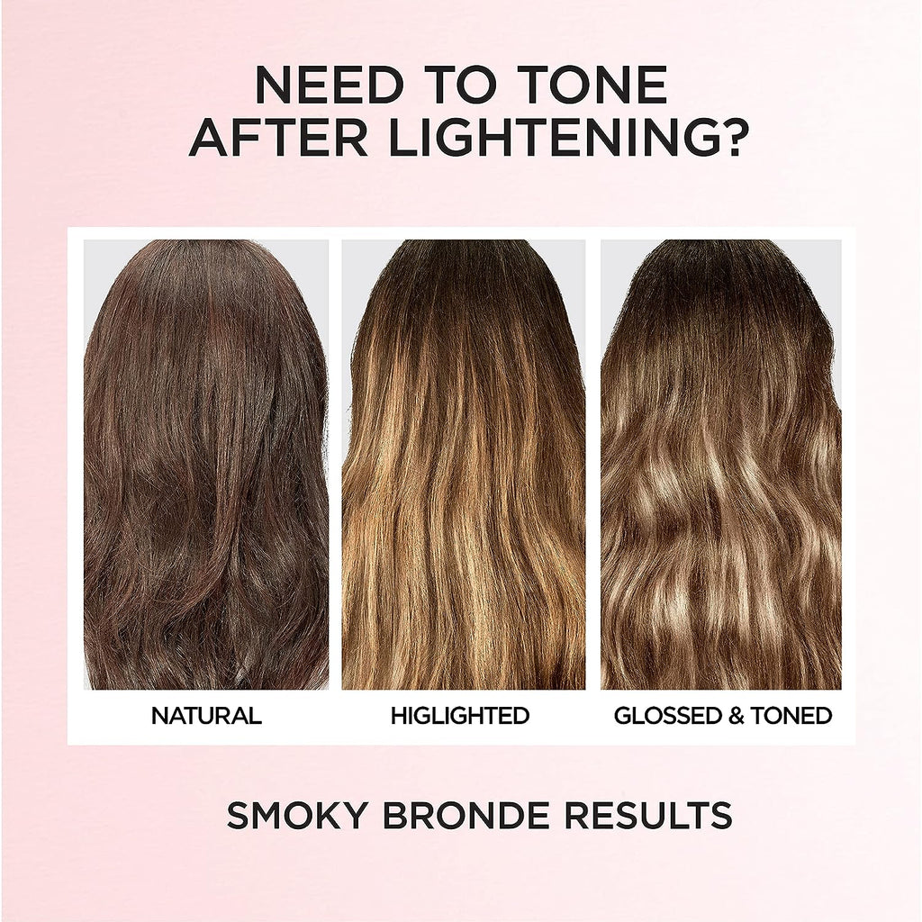 L’Oréal Paris Le Color Gloss One Step In-Shower Toning Hair Gloss, Neutralizes Brass, Conditions &amp; Boosts Shine, Smoky Bronde, 4 Ounce
