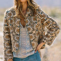 Fashion Shoulder Padding Jacquard Weave Long Sleeves Suit