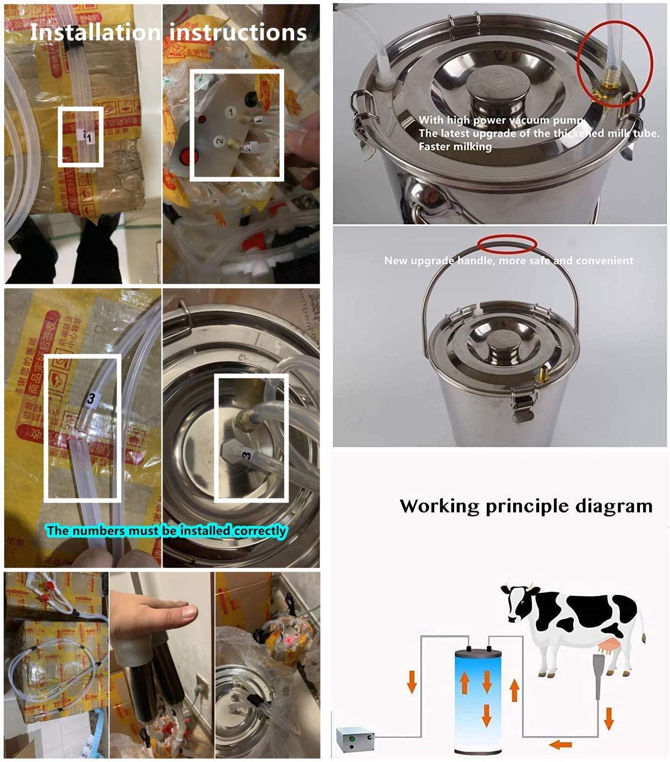 Futt 5L Single Bucket Piston Vacuum pulsation MilMachine for Sheep