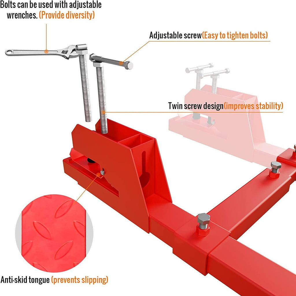 MAHLER GATES 2023 Upgrade Clamp on Pallet Forks with Anti-Slip Tongue, Twin Screw , Adjustable Stabilizer Bar, 43" 2000LBS Heavy Duty Pallet Forks for Tractor Bucket Loader, Red