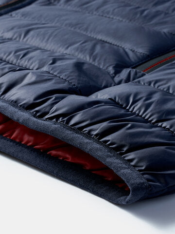 mens zip front quilted solid basic padded puffer jackets with pocket