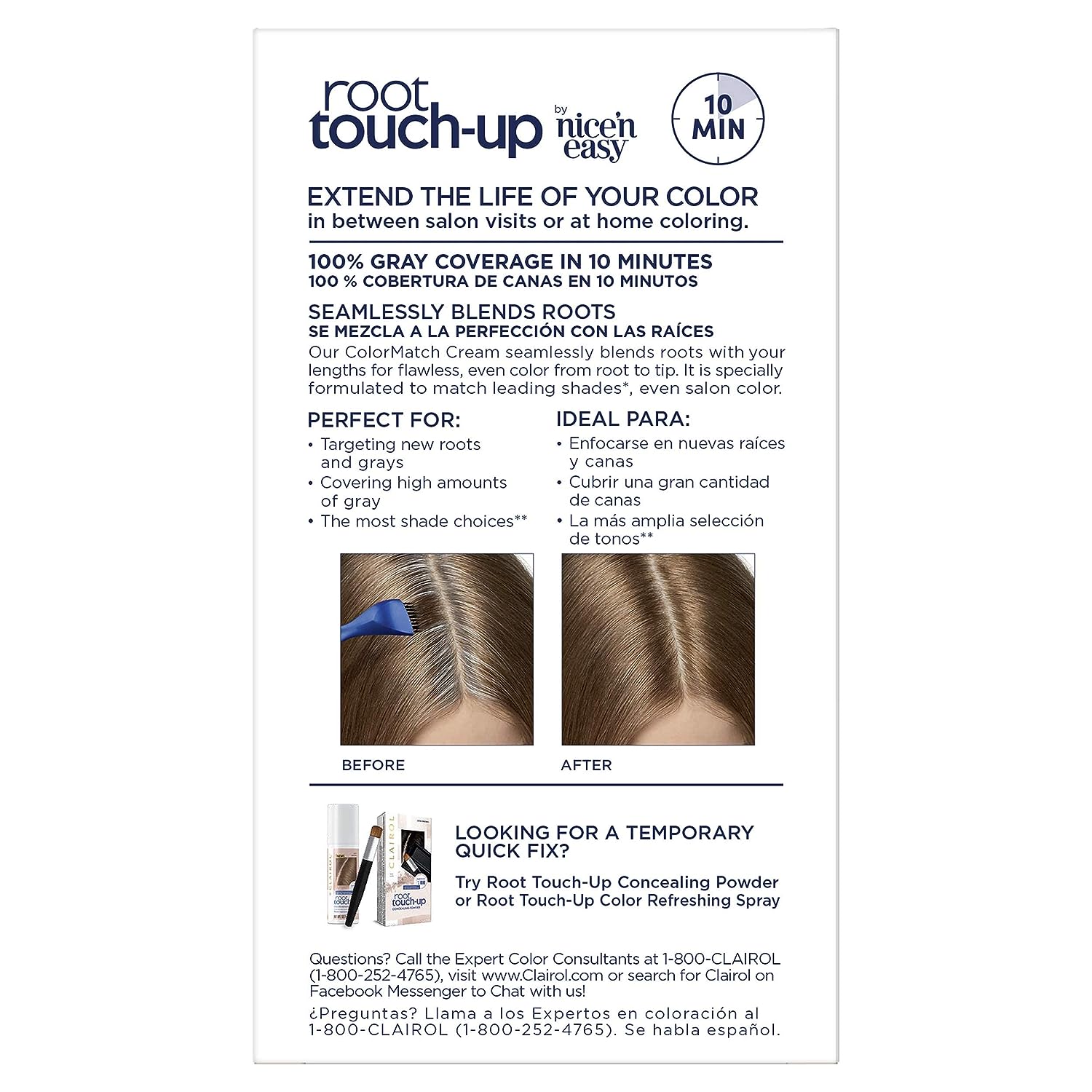 Clairol Root Touch-Up by Nice'n Easy Permanent Hair Dye, 6.5G Lightest Golden Brown Hair Color, Pack of 1