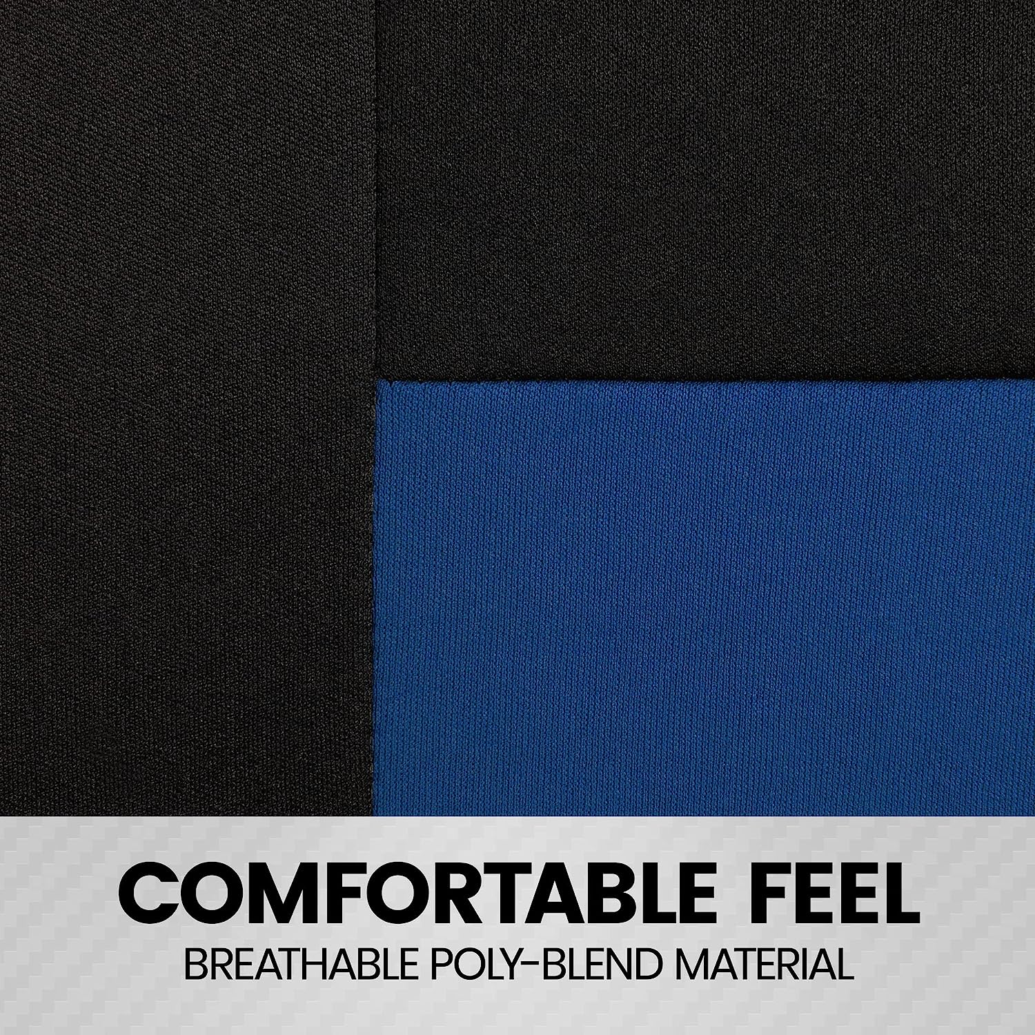 BDK PolyPro Car Seat Covers Full Set in Blue on Black – Front and Rear Split Bench Seat Covers, Easy to Install, Car Accessories for Auto Trucks Van SUV